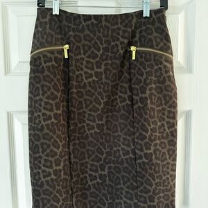 Michael Kors Brown and Black Pencil Skirt Knee-Length